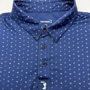 Bogey Bros Men's Stretch XL Blue AOP Bogey's Golf Polo Pickleball Shirt